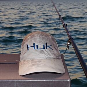 Huk Performance Headwear Hat White Snapback Cap Adult Fishing Outdoor